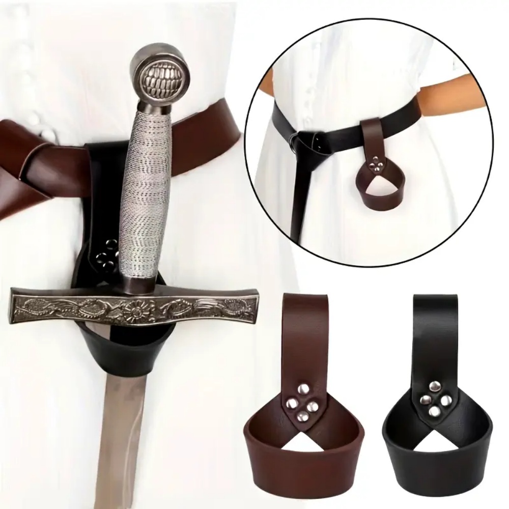 Cosplay Prop Dagger - 중세 기사 바이킹 검집 PU 가죽