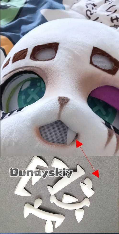 모피 3D 인쇄 Kemono Fursuit 가짜 치아  - Cosplay Prop 3D Print Settings 리뷰 및 가격